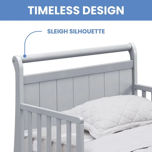 Vista 7 de Delta Children - Cama de madera estilo carruaje para niños pequeños, color gris