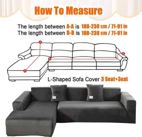 Vista 3 de MIFXIN - Funda elástica para sofá seccional, 2 piezas, elástica, de 3 asientos, en forma de L, protector de muebles con 4 fundas de almohada