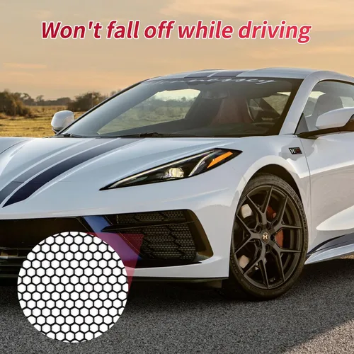 Vista 6 de AggAuto Malla de ventilación para automóvil compatible con Chevy Corvette C8 2020-2023, 2 piezas de aleación de aluminio con agujero de panal