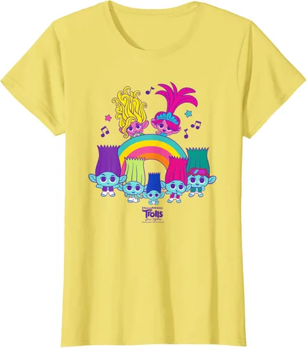 Vista 24 de Camiseta DreamWorks Trolls Band Together BroZone Poppy Viva Rainbow Negro