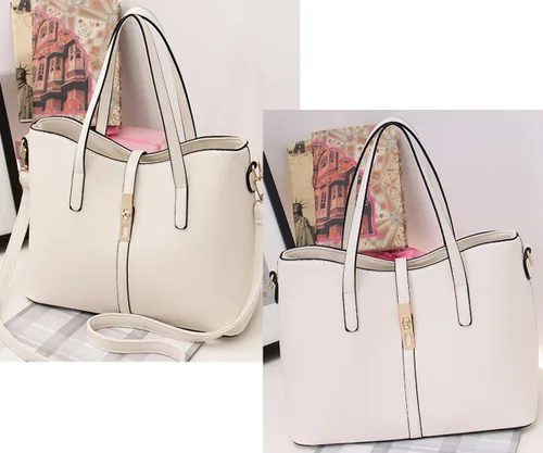 Vista 3 de Juego de 4 bolsos de mano para mujer, con asa superior, bolso cruzado y tarjetero
