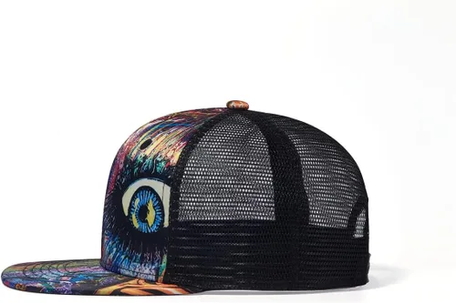 Vista 5 de Venta al por Mayor Llanura en Blanco Ala Plana Ajustable El Snapback Gorras de béisbol Malla Barata Camo Graffiti Flat Bill Hat