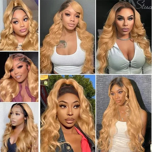 Vista 5 de BAIICS Pelucas de cabello humano rubio miel con encaje frontal transparente HD de 13 x 6 pulgadas, peluca frontal de encaje transparente HD 12A