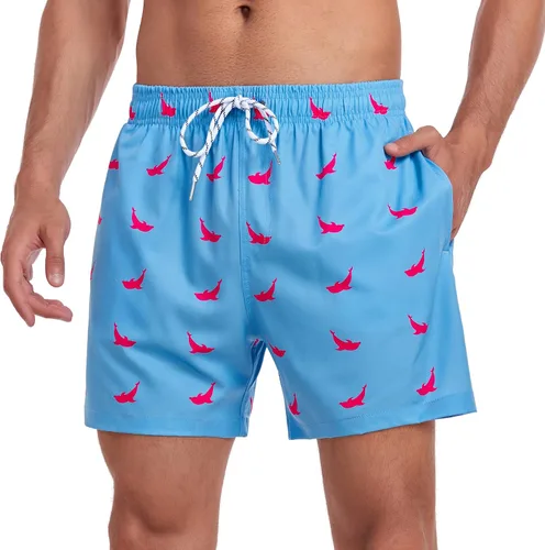 Vista 2 de Narecte Traje de baño para hombre de 5 pulgadas con forro de compresión, de secado rápido, con bolsillo con cremallera
