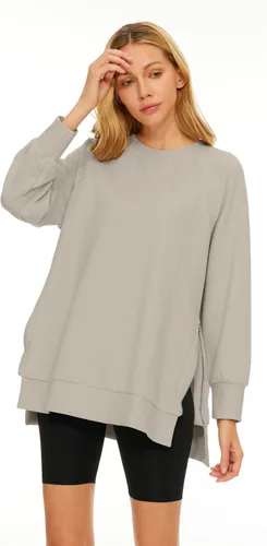 Vista 2 de EFAN Sudaderas de gran tamaño para mujer, manga larga, cuello redondo, sudaderas casuales con capucha 2024, ropa de moda de otoño