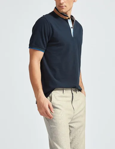 Vista 4 de GAVIN BLEU Polo de manga corta con cuello en V para hombre