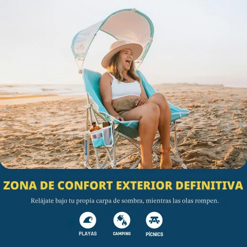 Vista 3 de GCI Outdoor Waterside Pod Rocker - Mecedora para exteriores con toldo parasol