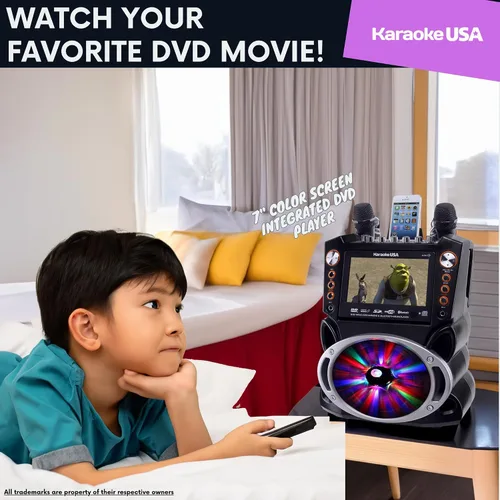 Vista 4 de Karaoke USA Sistema de karaoke portable GF839, color negro, talla única