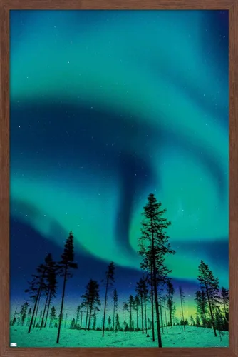 Vista 16 de Trends International Aurora Borealis - Póster de pared, 14.725 x 22.375 pulgadas, versión enmarcada de madera de granero