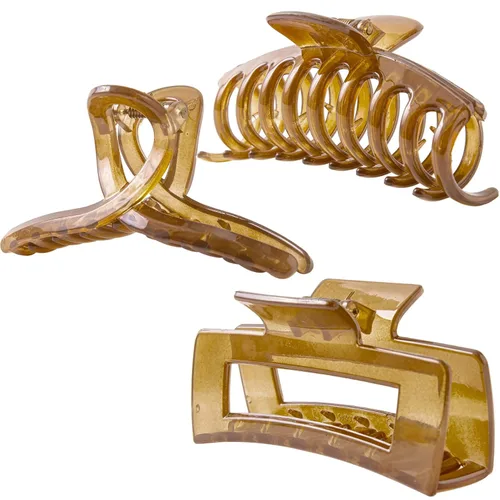 Vista 21 de Pinzas grandes para el cabello grueso, fino y fino, dientes de sujeción fuerte, pinzas de mandíbula granate entrelazadas para mujeres, juego de 3