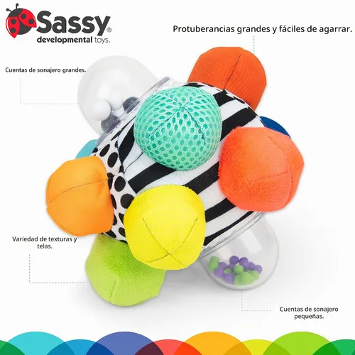 Vista 2 de Sassy Developmental Bumpy Ball, Azul