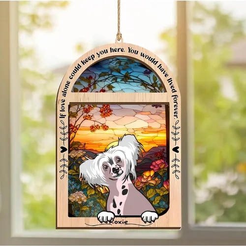 Vista 317 de LOVELYPOD Adorno de Navidad personalizado de sabueso afgano, atrapasoles con nombre, regalos de pérdida de mascotas, regalos para amantes