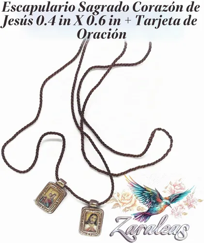 Vista 3 de Escapulario Católico Marco Acrílico Icono Rectangular Escapulario Hecho a Mano del Sagrado Corazón de Jesús, Sagrada Virgen del Carmen, Sagrada