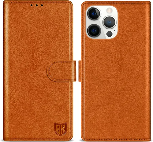 Vista 19 de ZZXX Funda tipo cartera para iPhone 14 Plus con bloqueo RFID, ranura para tarjetas, función atril, cierre magnético, funda protectora de cuero Negro