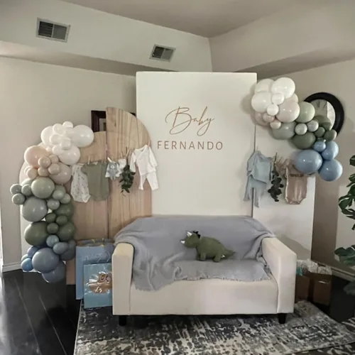 Vista 5 de Guirnalda de Globos Verde Azul Polvoriento – Globos de Doble Relleno Azul Bebé Verde Salvia Blanco Nude para Kit de Arco de Globos de Oso – Perfecto