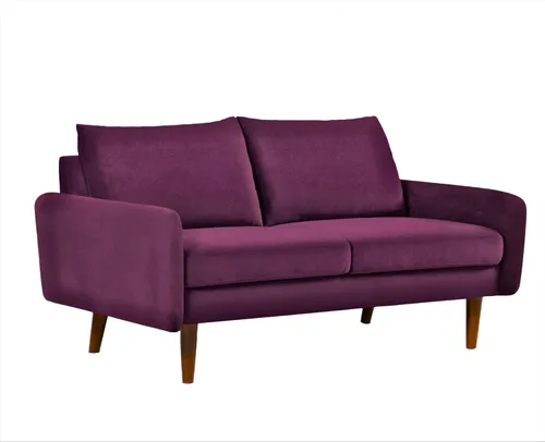 Vista 4 de Container Furniture Direct Kent - Sofá de terciopelo para salas de estar modernas y espacios compactos, cómodo sofá de 3 plazas, muebles de estudio