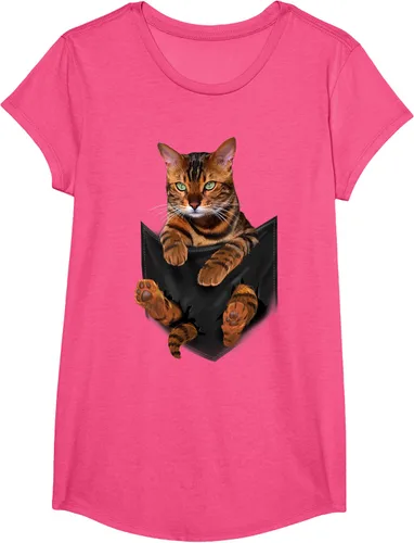 Vista 58 de Camiseta de bolsillo con estampado de tigre y gato Negro