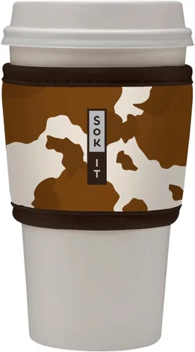 Vista 113 de Sok It HotSok Coffee & Tea - Funda de neopreno con aislamiento reutilizable (floral abstracto)