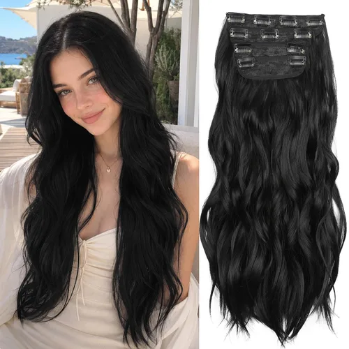 Vista 12 de Extensiones de cabello lacio con clip, suaves y gruesas (20 pulgadas, 4 unidades, 16H613#)