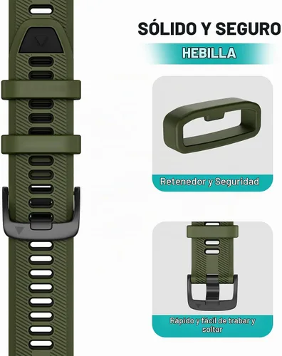 Vista 4 de OVERSTEP Compatible con Garmin Forerunner 965, 955, 945, 935, bandas intercambiables de 0.866 pulgadas de ancho para Fenix 7, Fenix 6 GPS, Fenix 5