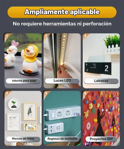 Vista 7 de PHIXBEAR 2 rollos de cinta de doble cara resistente, resistente al calor y al agua, cinta de montaje automotriz para interiores y exteriores