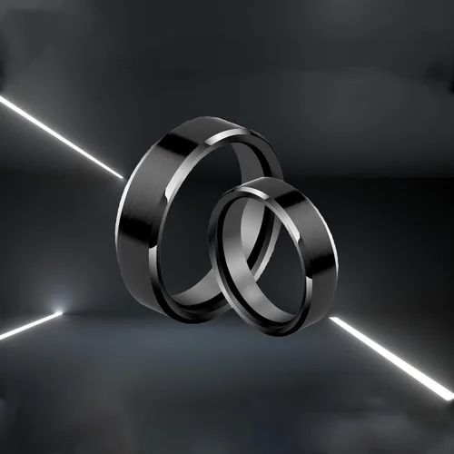 Vista 5 de Supra Diamanto Anillos clásicos de acero inoxidable de 0.157in, 0.236in, 0.315in, para hombres y mujeres, anillo de boda chapado en oronegroplata