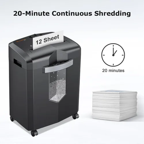 Vista 8 de Bonsaii Trituradora de papel resistente de microcorte de 12 hojas para Negro