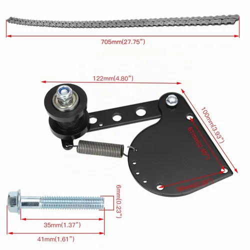 Vista 4 de YOXUFA Cadena 415H 110L eslabones con tensor de cadena motorizado para bicicleta motorizada de 2 tiempos 100cc 80cc 49cc 66cc Zeda BT80 YD100 motor