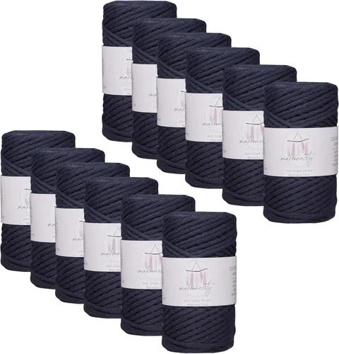 Vista 103 de Makromecity, Cordón de macramé de un solo hilo de 3 mm x 100 yardas (300 pies) de 3 mm de cordón de algodón azul bebé para arte y manualidades