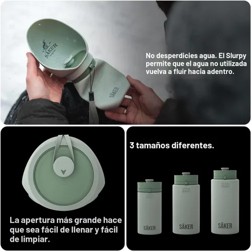Vista 6 de SÄKER Botella de Agua Portátil para Perros, Botella de Agua Plegable para Perros Perfecta para Caminar, Senderismo y al Aire Libre Funciona como