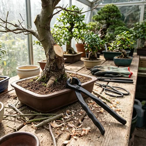 Vista 3 de Wazakura Cortador de raíz de bonsái forjado a mano fabricado en Japón, 6.7 pulgadas (6.693 in), cortador de árbol bonsái de acero al carbono negro