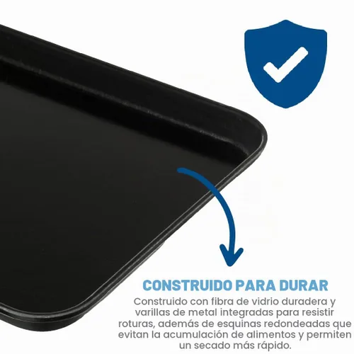 Vista 3 de Carlisle - Bandeja de fibra de vidrio, bandeja de exhibición, 8.75 x 25.5, 12 unidades, ébano