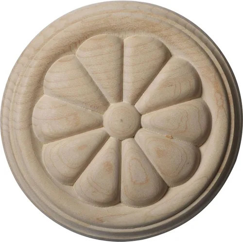 Vista 9 de Ekena Millwork ROS02X02REAL Roseta Redonda Reese, 2 3/4"W x 2 3/4"H x 1/4"P, Aliso