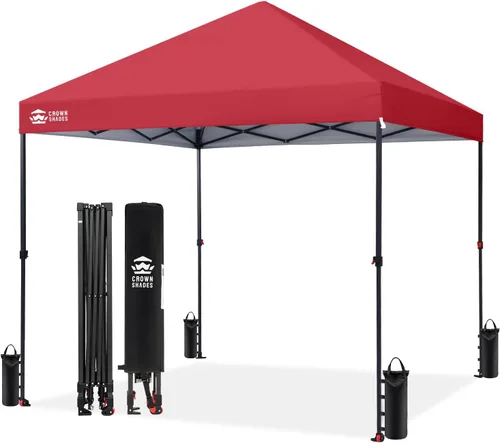 Vista 36 de CROWN SHADES Tienda de campaña desplegable de 10x10, toldo para exteriores Rojo