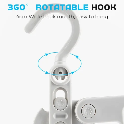 Vista 3 de 2 perchas plegables de viaje, colgador de ropa plegable portátil con 5 agujeros, colgador de ropa montado en la pared, estante de secado plegable