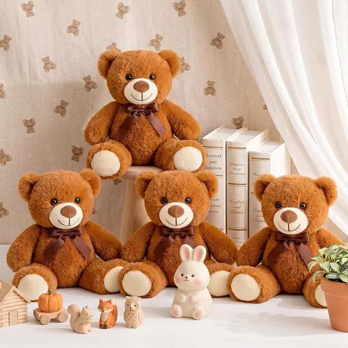 Vista 12 de Civaner Paquete de 4 osos de peluche de 14 pulgadas, lindos osos suaves, regalos a granel para mujeres, mejores amigas y novias (azul)