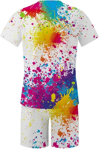 Vista 4 de Conjunto de 2 piezas de ropa deportiva de verano para hombre, diseño urbano 2023 para vacaciones, conjunto suelto casual y pantalones cortos