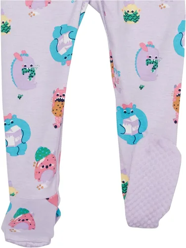 Vista 4 de The Children's Place Pijama de una pieza de algodón ajustado para bebé niña Monster