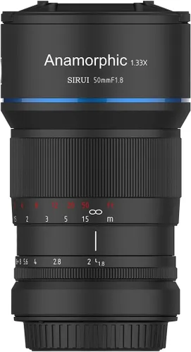 Vista 12 de SIRUI Lente anamórfica F1.8 1.33X S35 de 1.969 in para montura L, destello azul