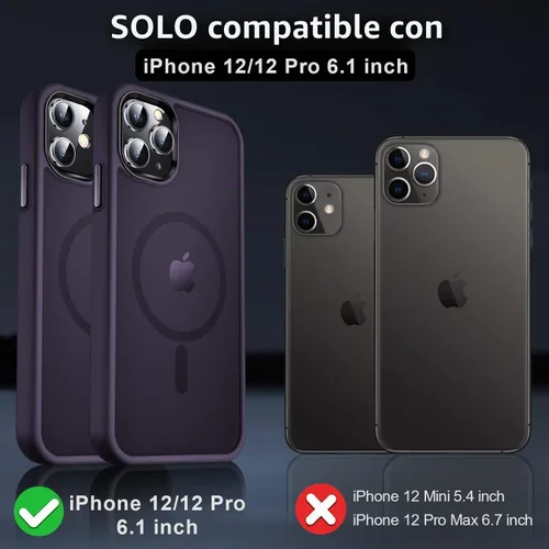 Vista 7 de MOCCA - Funda magnética resistente para iPhone 12 y 12 Pro, compatible con MagSafe, funda con protección contra caídas de grado militar, delgada