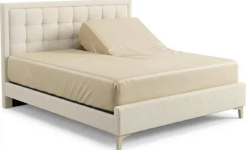 Vista 29 de Royal Tradition Sábana bajera ajustable de viscosa de bambú, tamaño individual XL, bolsillo profundo, sábanas extremadamente suaves, beige sólido