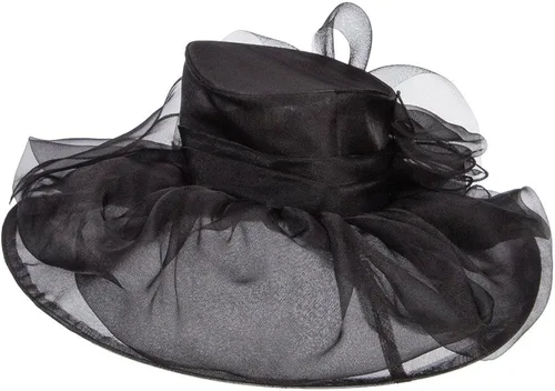 Vista 2 de Arco de crin) Layered Brim Sombrero de Organza