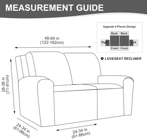 Vista 202 de Gennia Funda Impermeable para Silla Reclinable, Fundas Elásticas para Sofá Reclinable con Bolsillos, Fundas Lavables para Silla Reclinable Lazy Boy