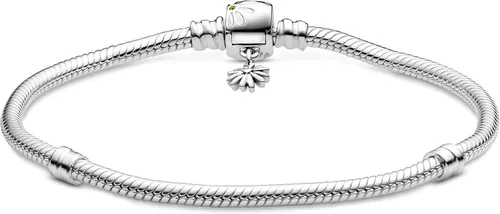 Vista 3 de PANDORA Moments - Pulsera de plata de ley 925 con cierre de margarita