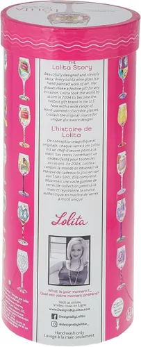 Vista 9 de Enesco Designs by Lolita Happy 70th Birthday - Copa de vino artesanal pintada a mano, 15 onzas, multicolor