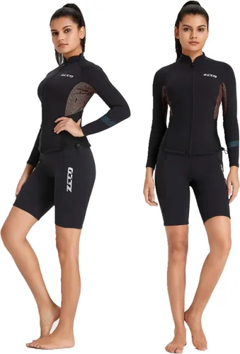 Vista 4 de ZCCO Traje de neopreno de 0.069 pulgadas para mujeres y hombres, chaqueta de neopreno de manga larga para buceo, camisa de traje húmedo