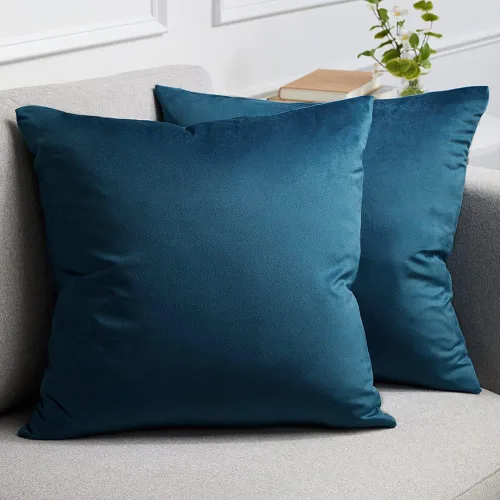 Vista 25 de lalaLOOM Fundas de almohada de terciopelo, juego de 2 almohadas cuadradas decorativas para el hogar, fundas suaves de acento, fundas de almohada