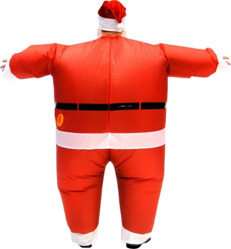 Vista 3 de Disfraz inflable de Papá Noel unisex para adultos, disfraz de Navidad de Halloween con barba