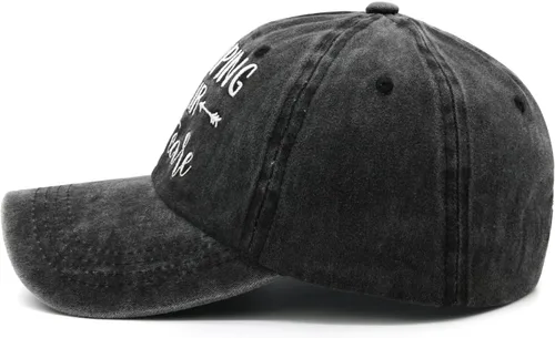 Vista 5 de Gorra de béisbol bordada para acampar con texto en inglés "Don't Care", ajustable, para mujeres y hombres