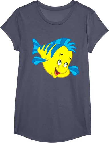 Vista 14 de Disney Camiseta de disfraz de cara grande de la Sirenita Flounder Sidekick
